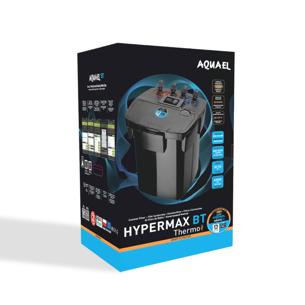 AQUAEL Hypermax BT Thermo Filtr kubełkowy z grzałką do akwarium 200-1500l + gratis